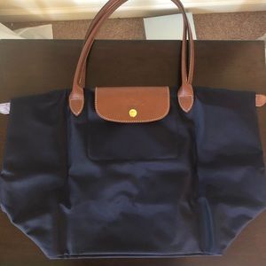 Longchamp Large Le Pliage Tote in Blueberry